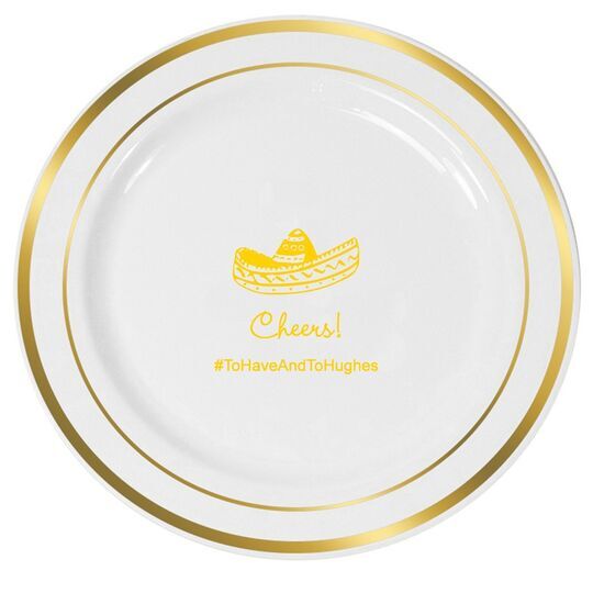 Sombrero Premium Banded Plastic Plates